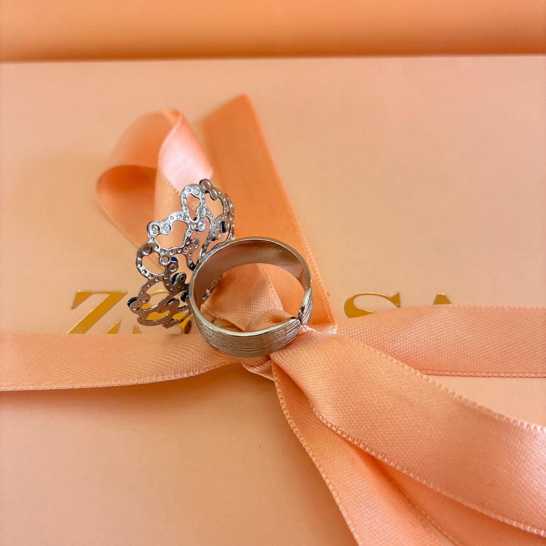 Handmade Royal blue silver set