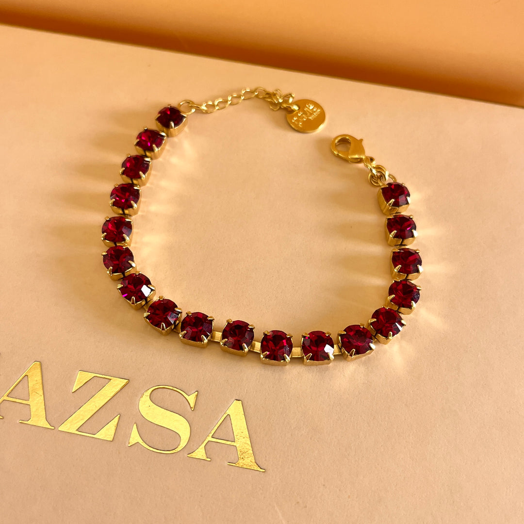 Dark red Swarovski crystals bracelet