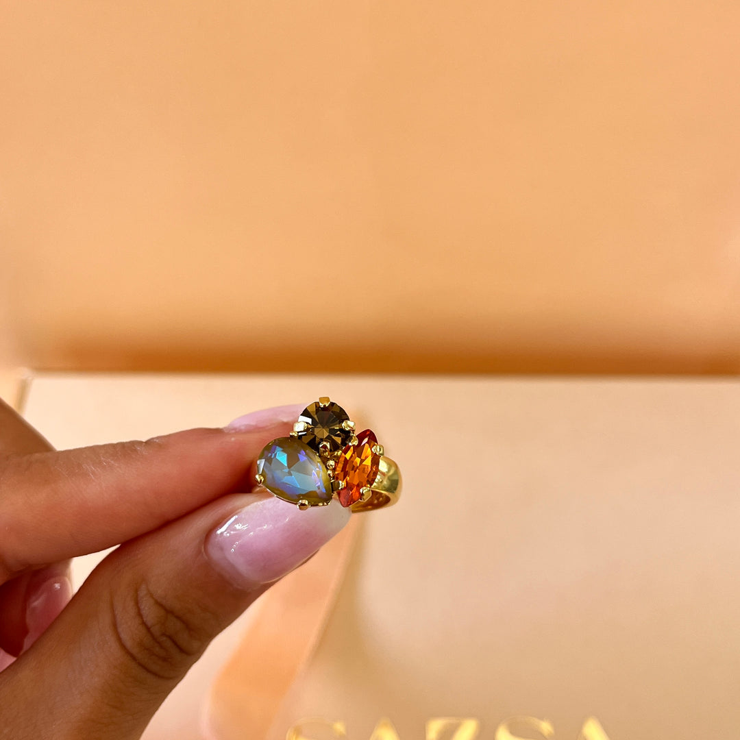 Mix of colour Swarovski crystals set