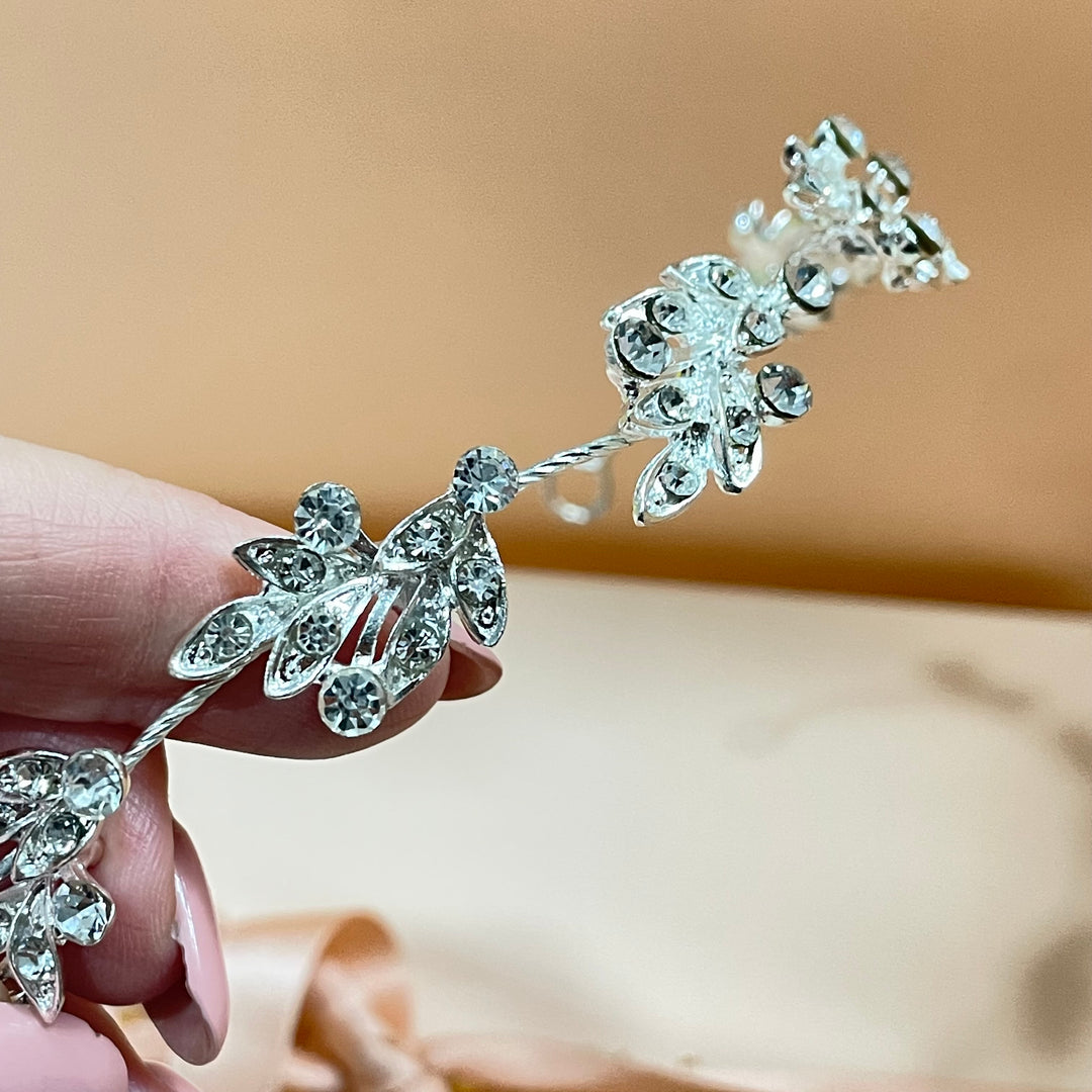 Silver Leaves flexible headpiece