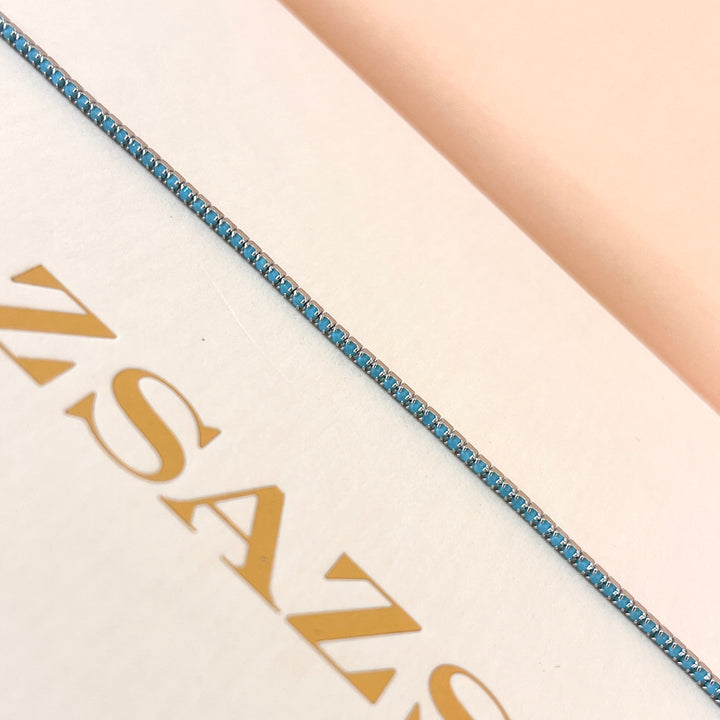 Turquoise tennis zircone bracelet