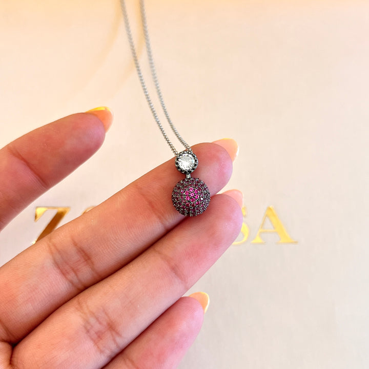 Fuchsia zircone pendant