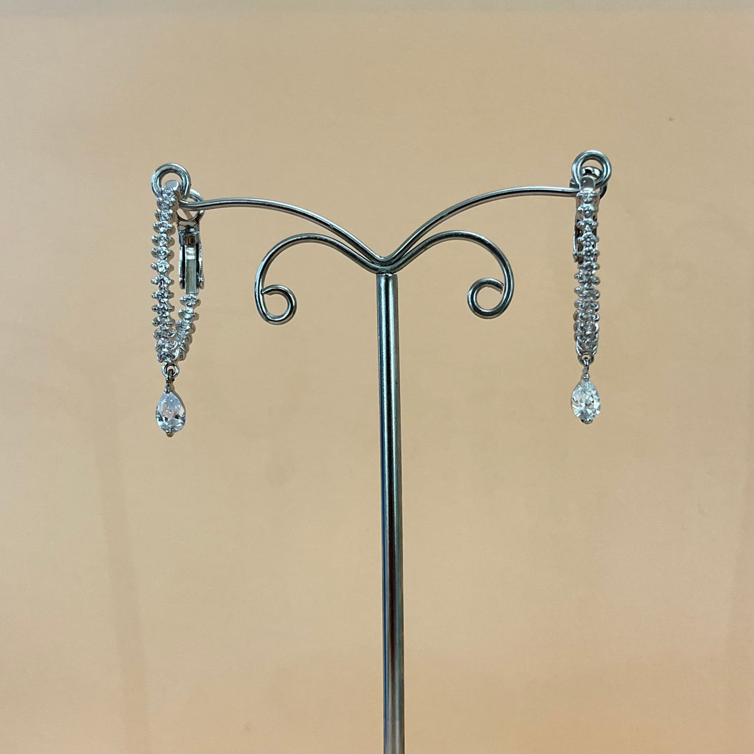 Silver zircone hoops