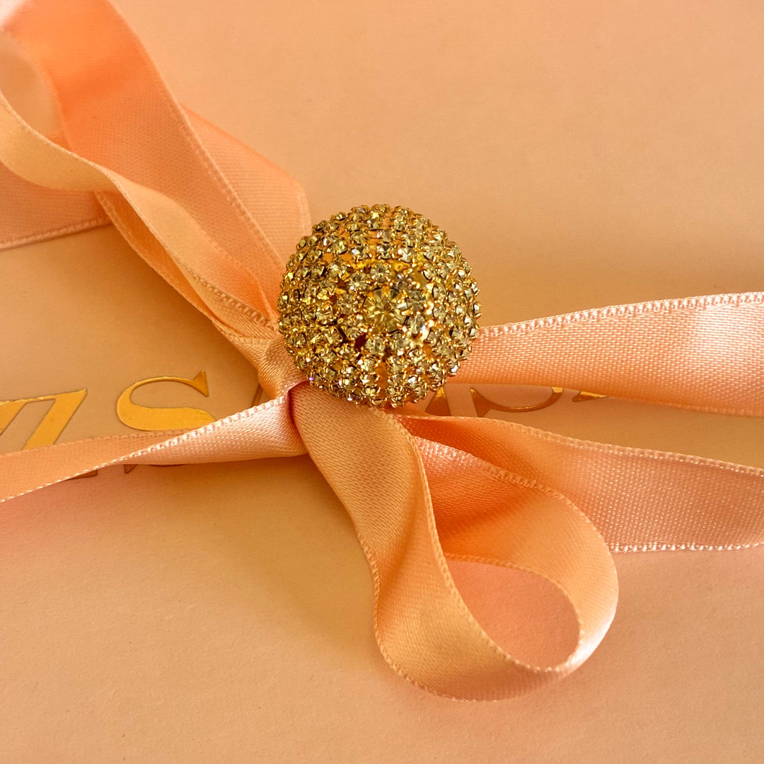 Mint Swarovski crystals gold plated ring