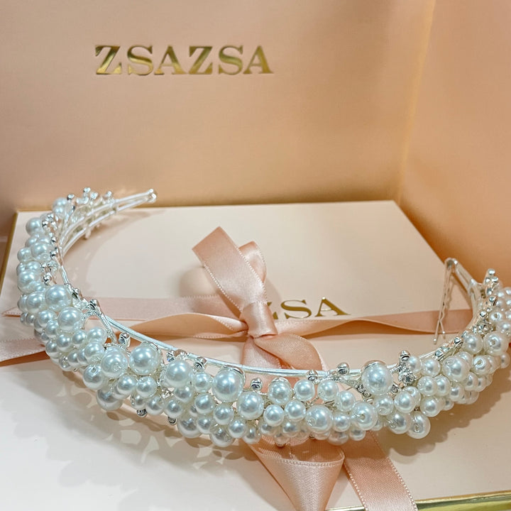 Cluster pearl headband