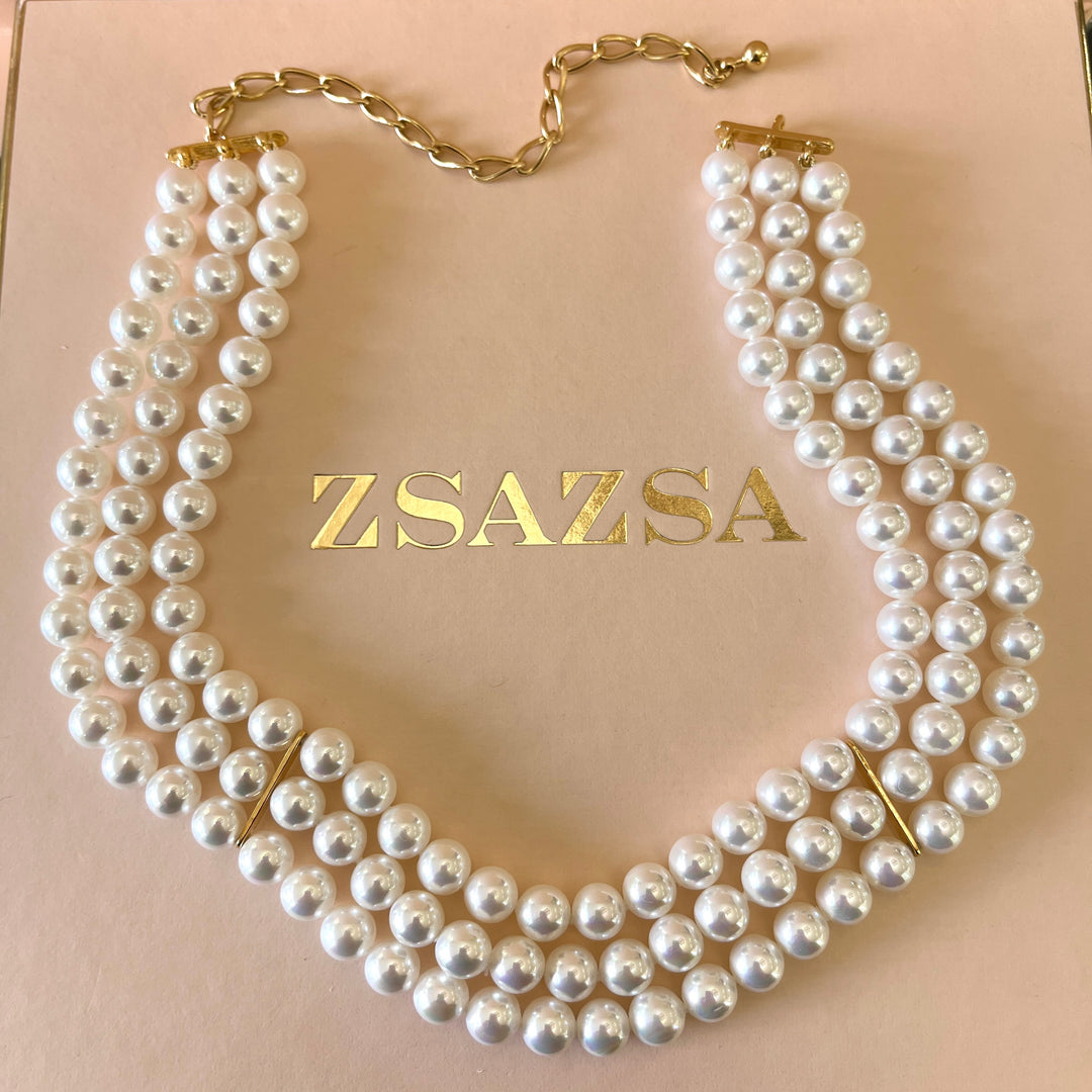 White Mallorca pearls set