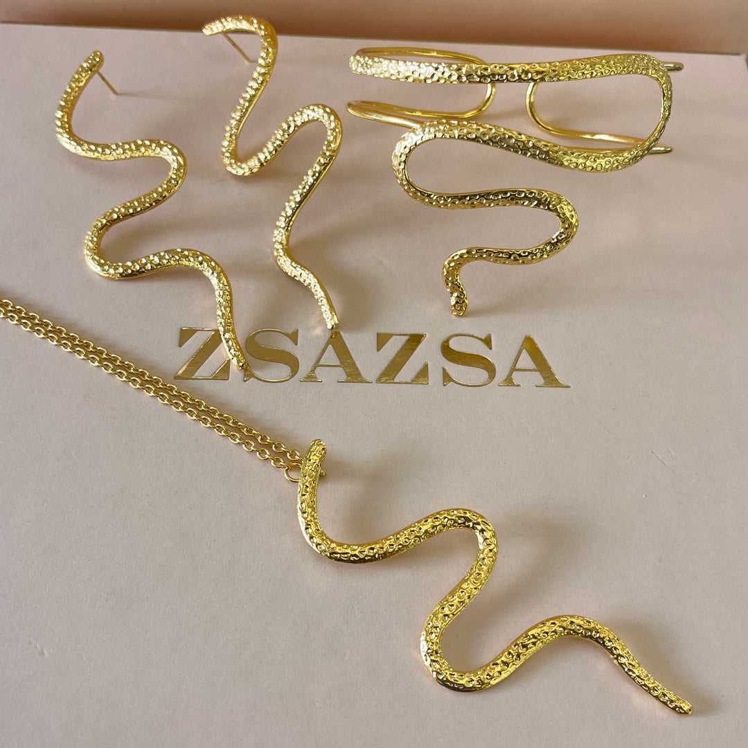 Snake gold handmade set