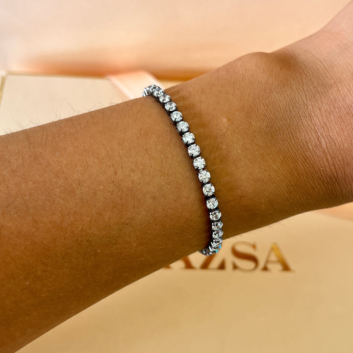 zircone grey gold plated bracelet