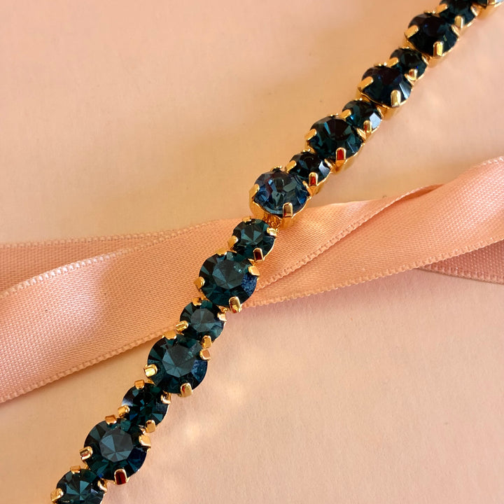 Navy blue Preciosa crystals bracelet