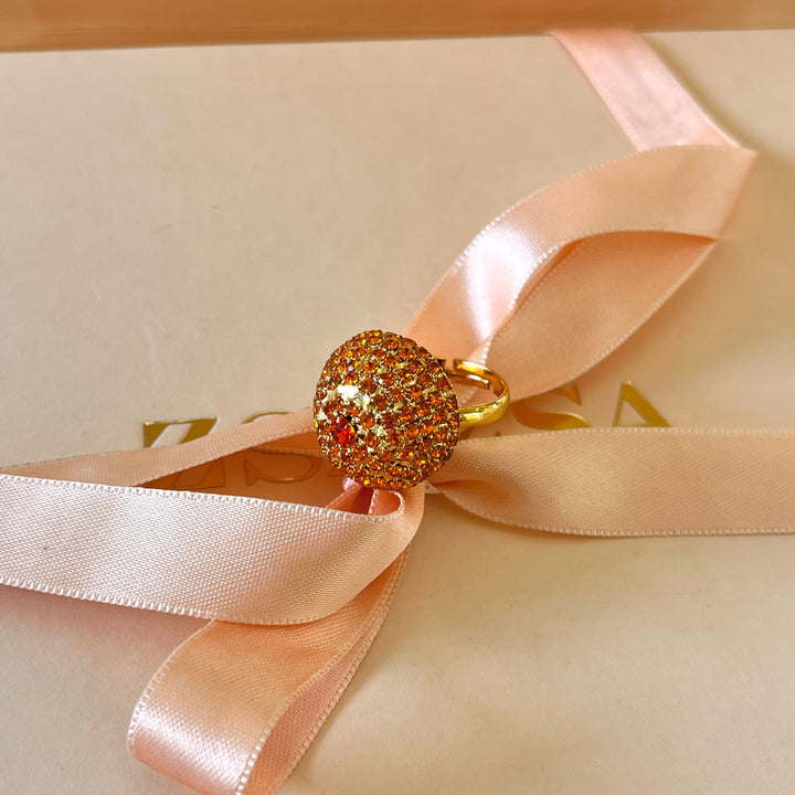 Orange Half of ball Swarovski crystal set