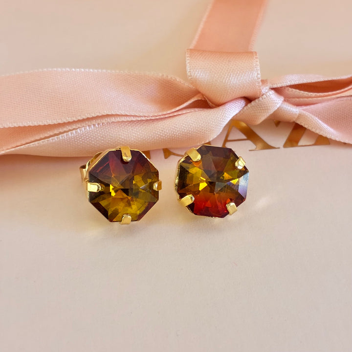 Bronze Swarovski crystals studs