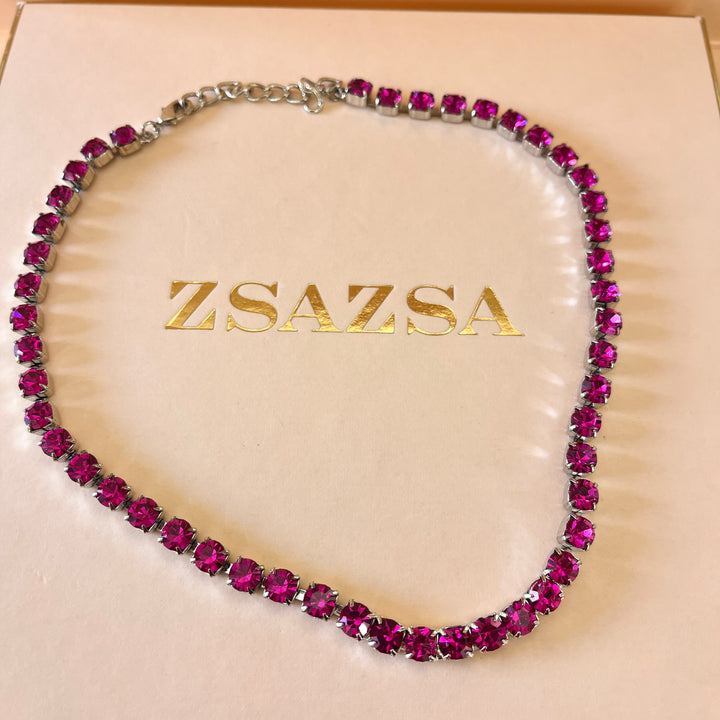 Fuchsia Swarovski crystals set