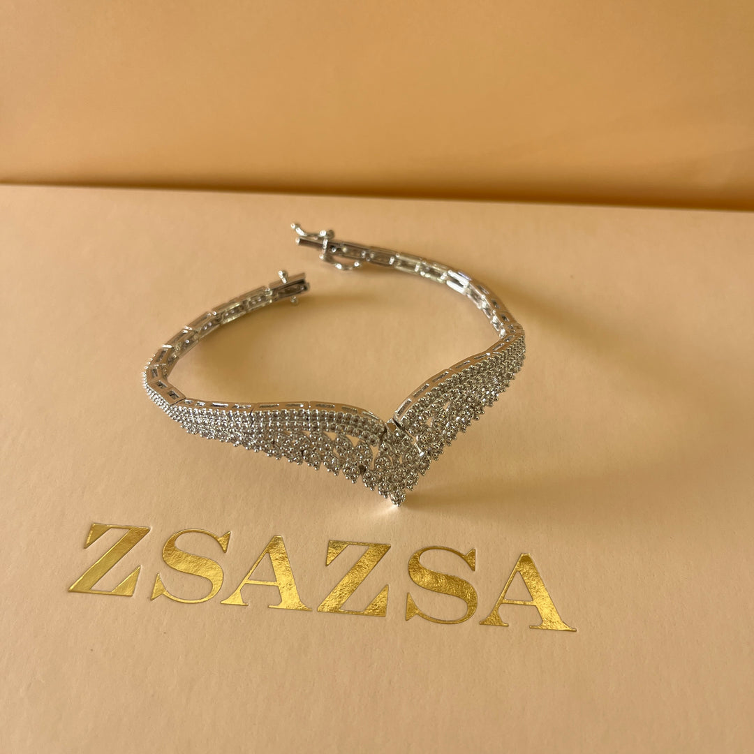 Elegant silver zircone bracelet