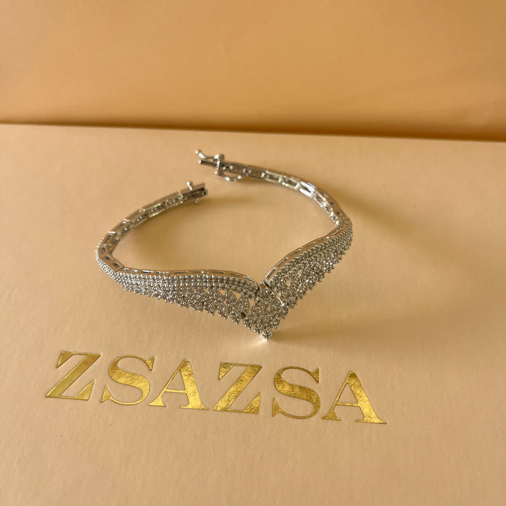 Elegant silver zircone bracelet