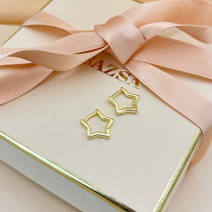 Gold stars hoops