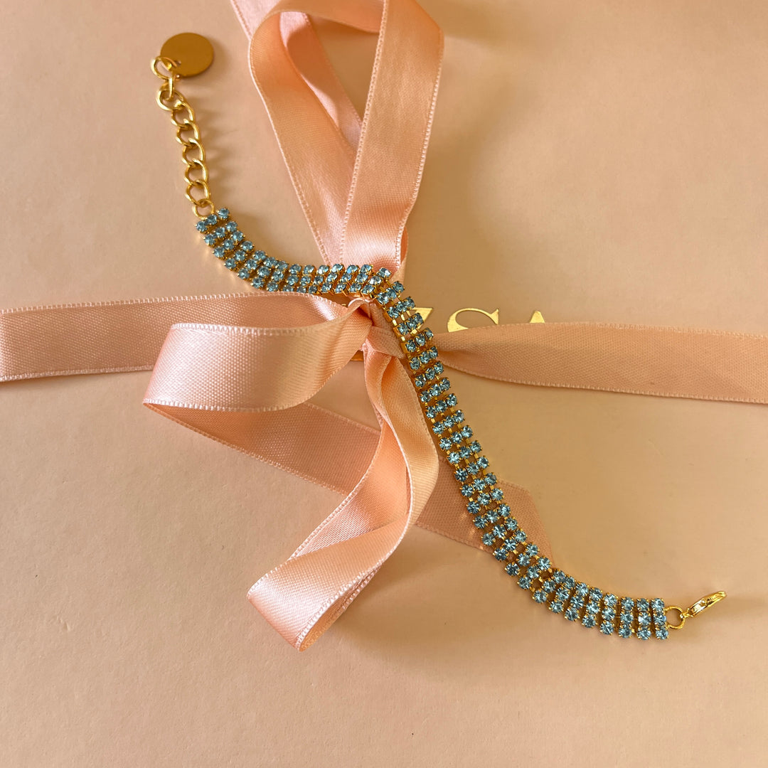 Turquoise preciosa crystals bracelet