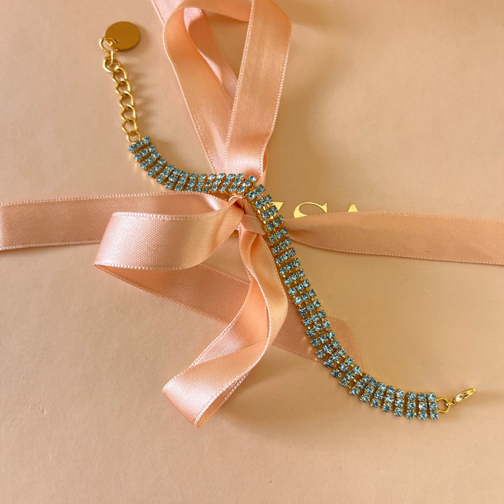 Turquoise preciosa crystals bracelet