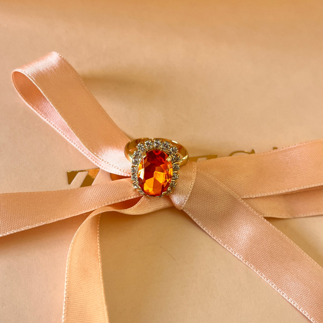 Orange oval Swarovski crystals set