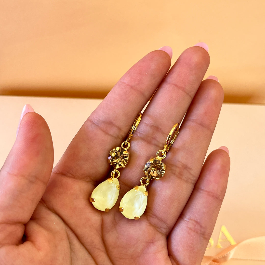 Yellow and champagne Swarovski crystals set