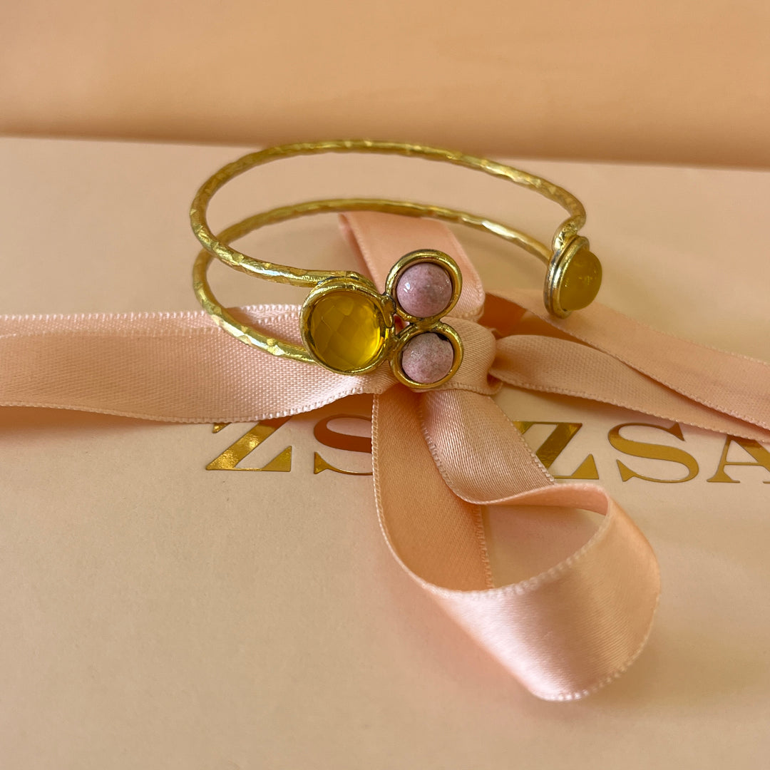 Yellow & light pink handmade set