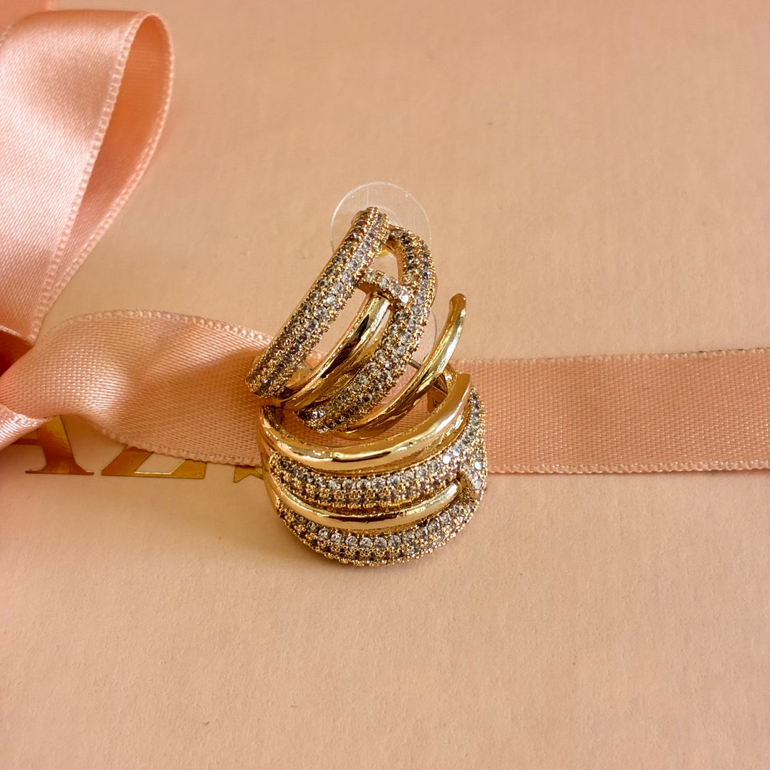 Gold plated zircone hoops