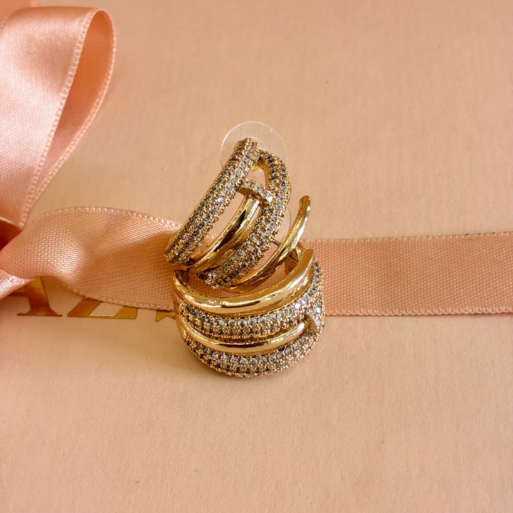 Gold plated zircone hoops