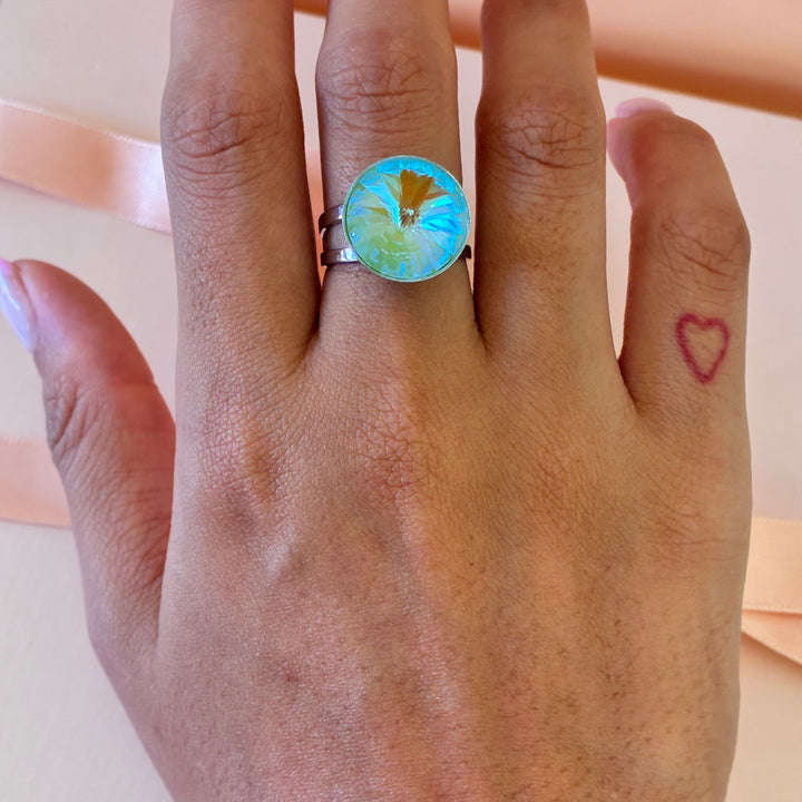 Mint Swarovski crystals set