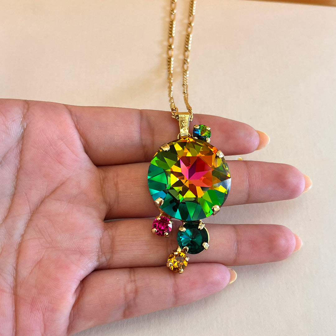 Watermelon Swarovski crystals pendant