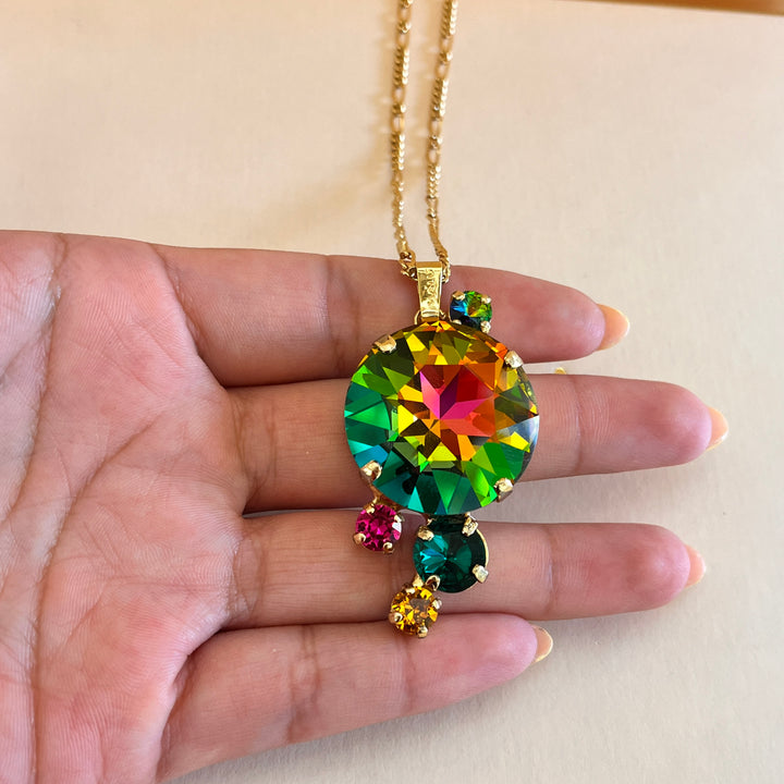 Watermelon Swarovski crystals pendant