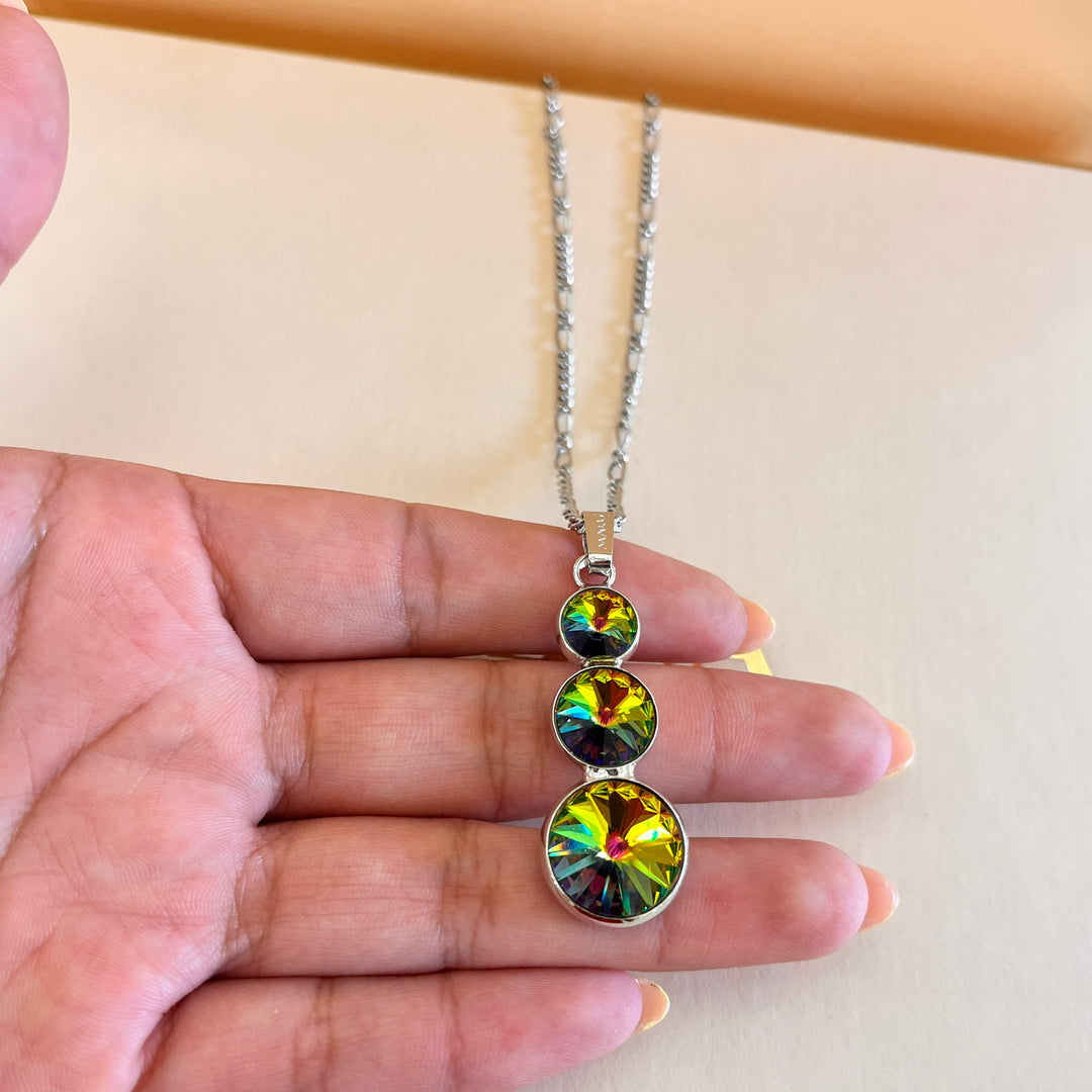 Watermelon Swarovski crystals pendant