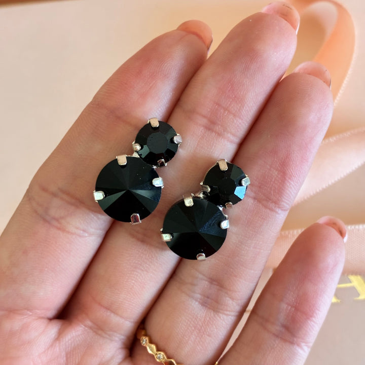 Black preciosa crystals studs