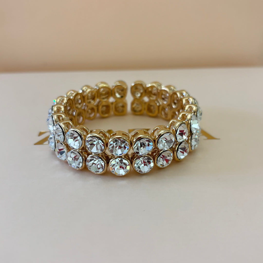 2 rows rhinestone bangle