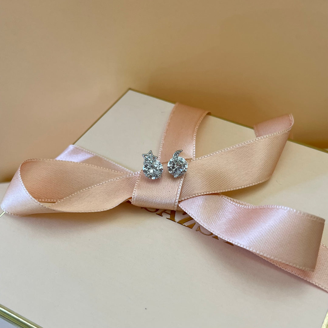 Moon & star zircone studs