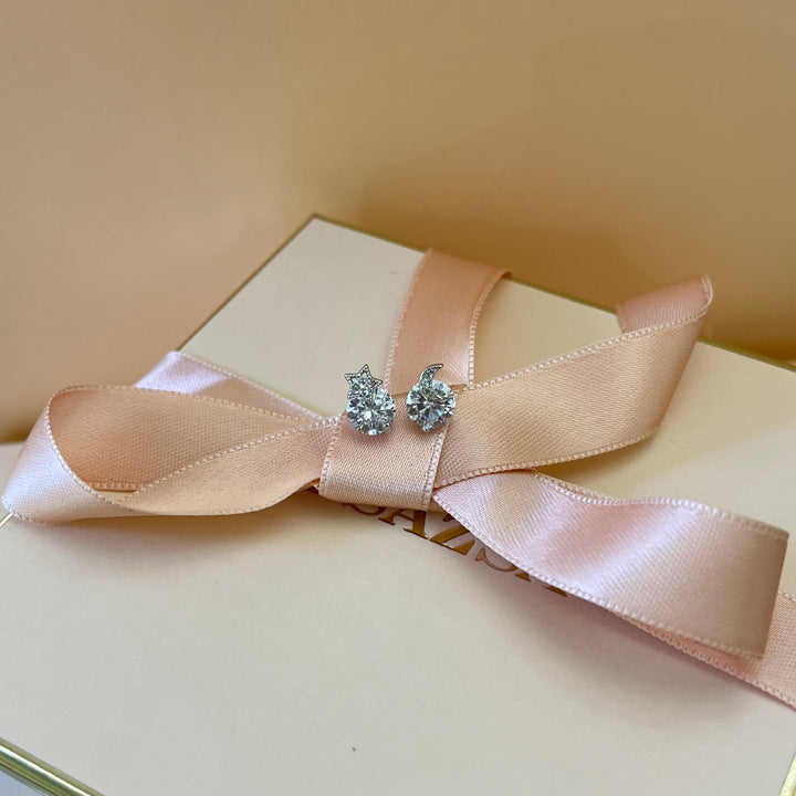 Moon & star zircone studs