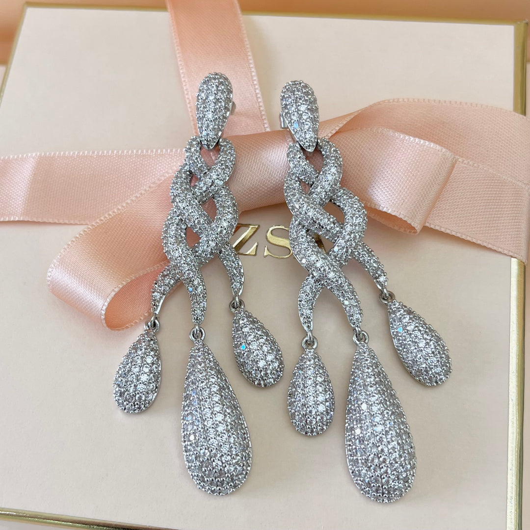 Silver zircone earrings