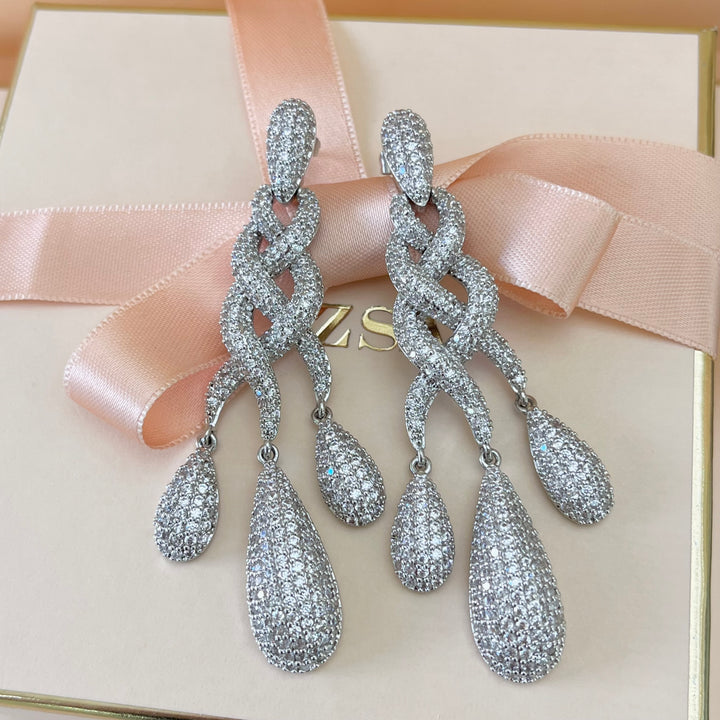 Silver zircone earrings