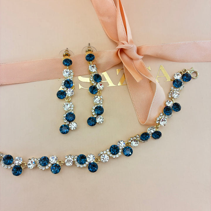 Navy blue Swarovski crystals set