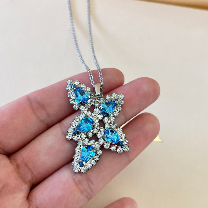 Turquoise preciosa crystals set