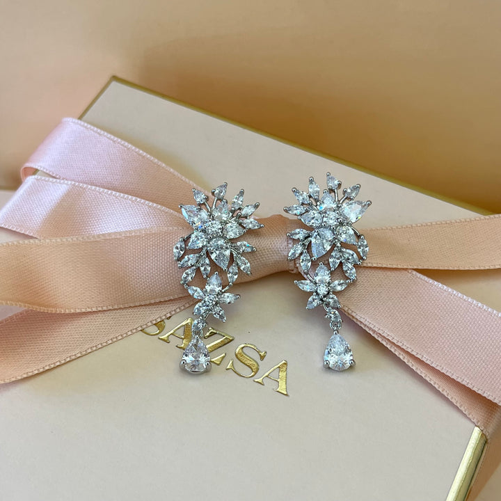 Silver zircone earrings