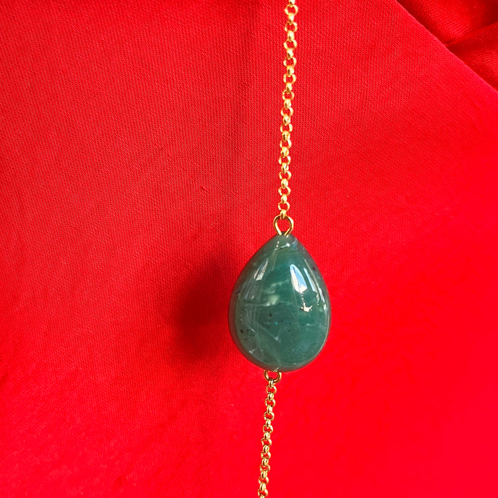 Statement dark green resin with dark green Swarovski crystals set