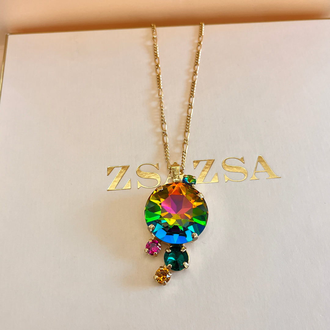 Watermelon Swarovski crystals pendant