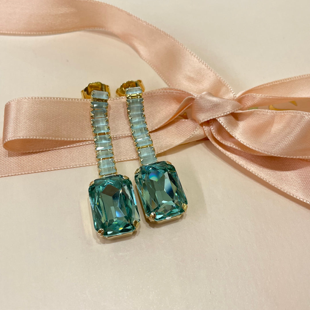 Mint Swarovski crystal earrings