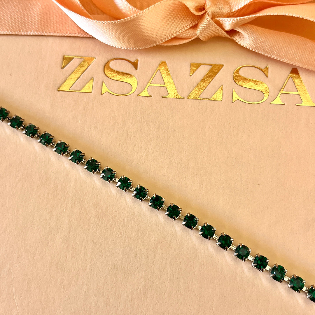 Dark green preciosa crystals bracelet