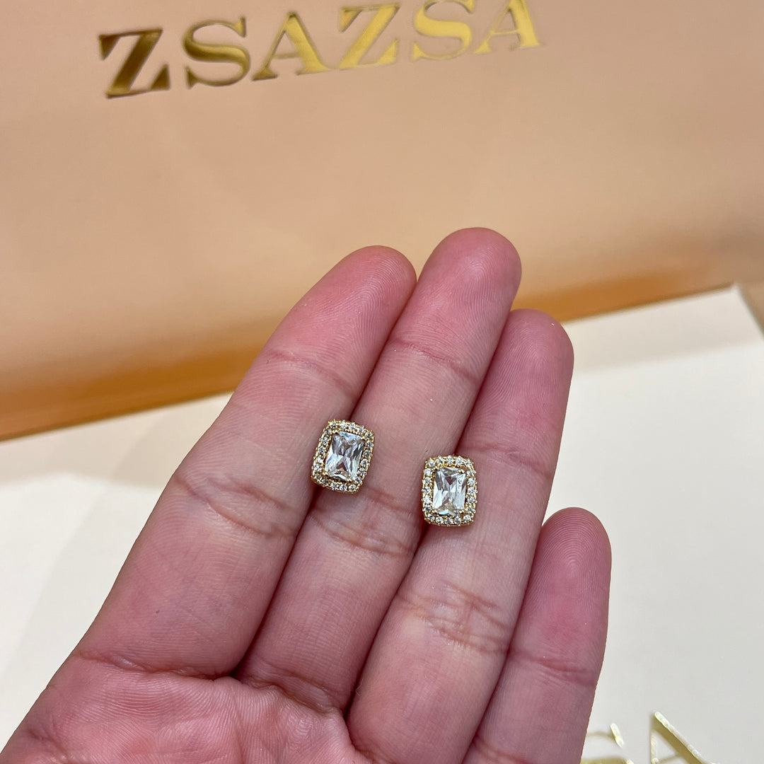 Zircone gold studs