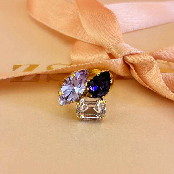 Shades of purple Swarovski crystals set