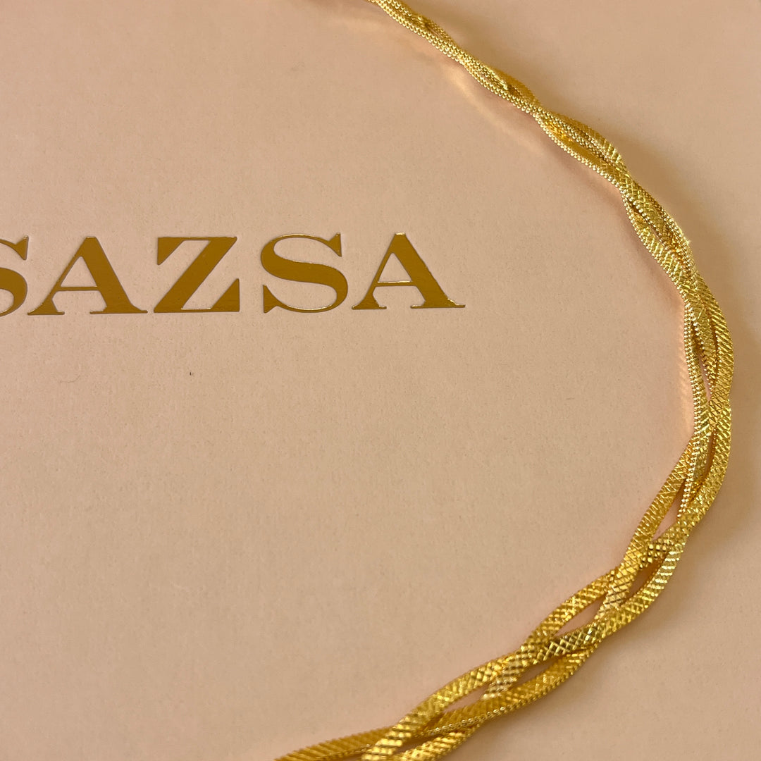 Twisted gold handmade necklace & bracelet