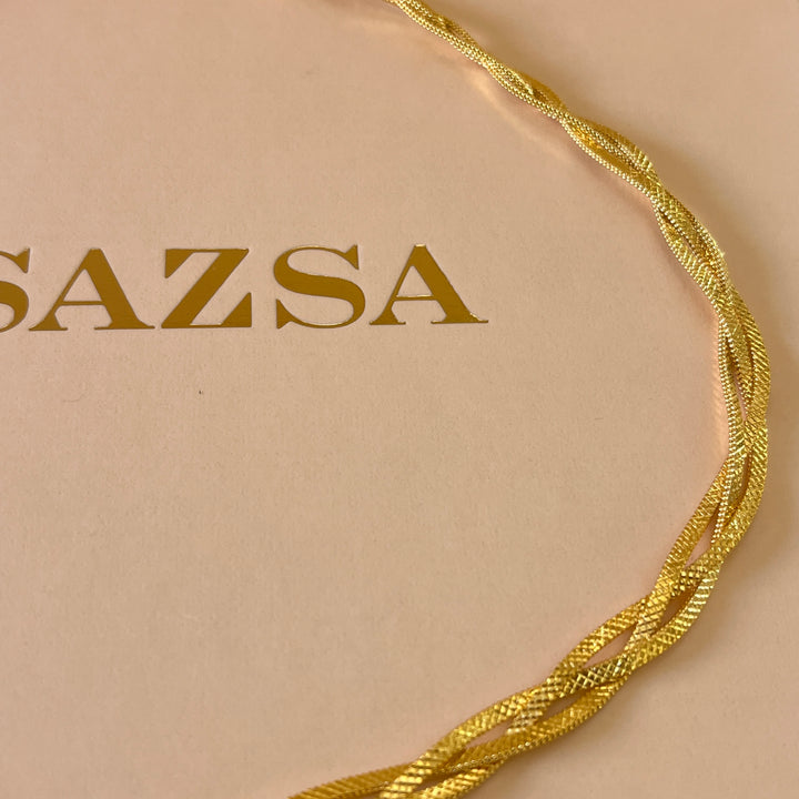 Twisted gold handmade necklace & bracelet