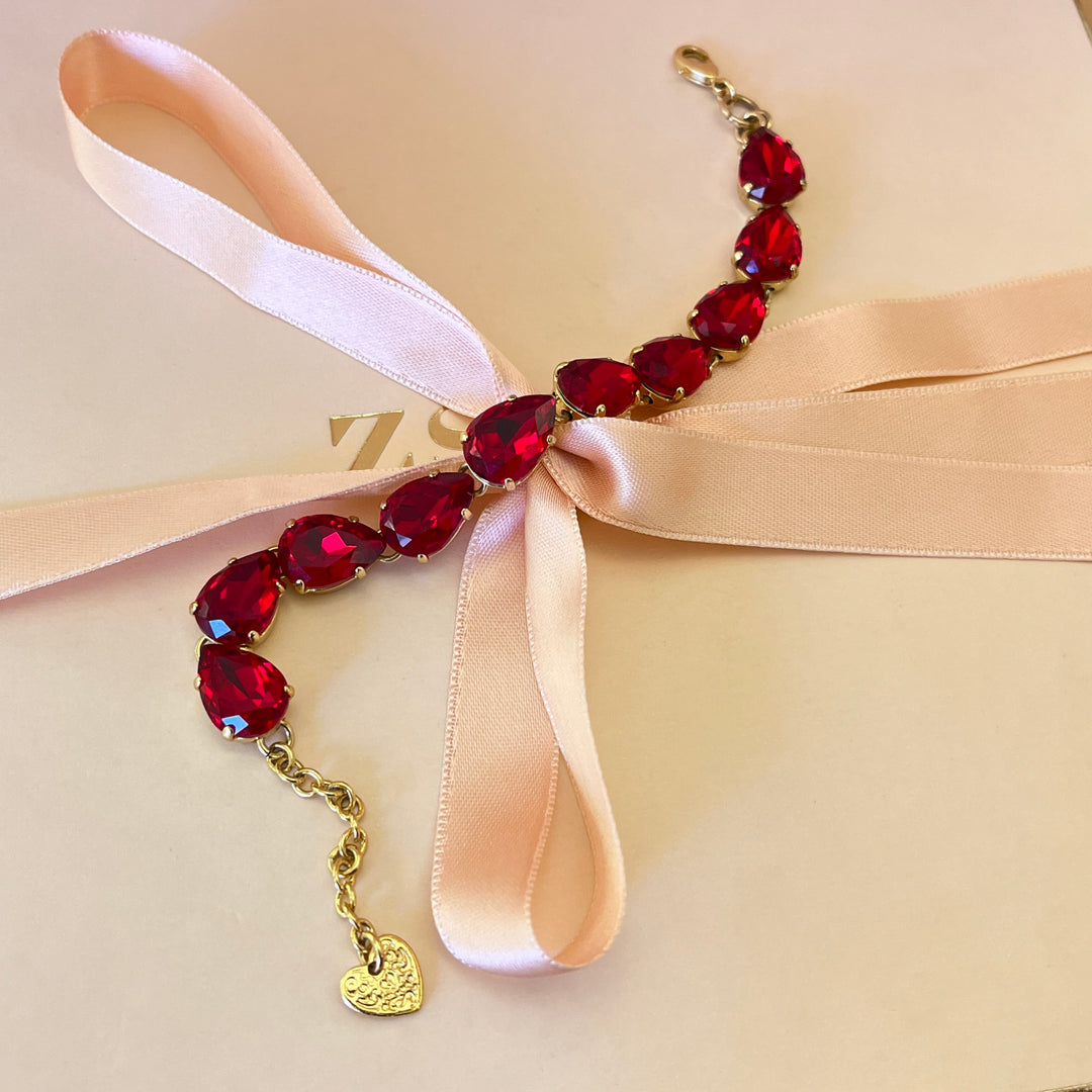 Red Swarovski Crystals bracelet
