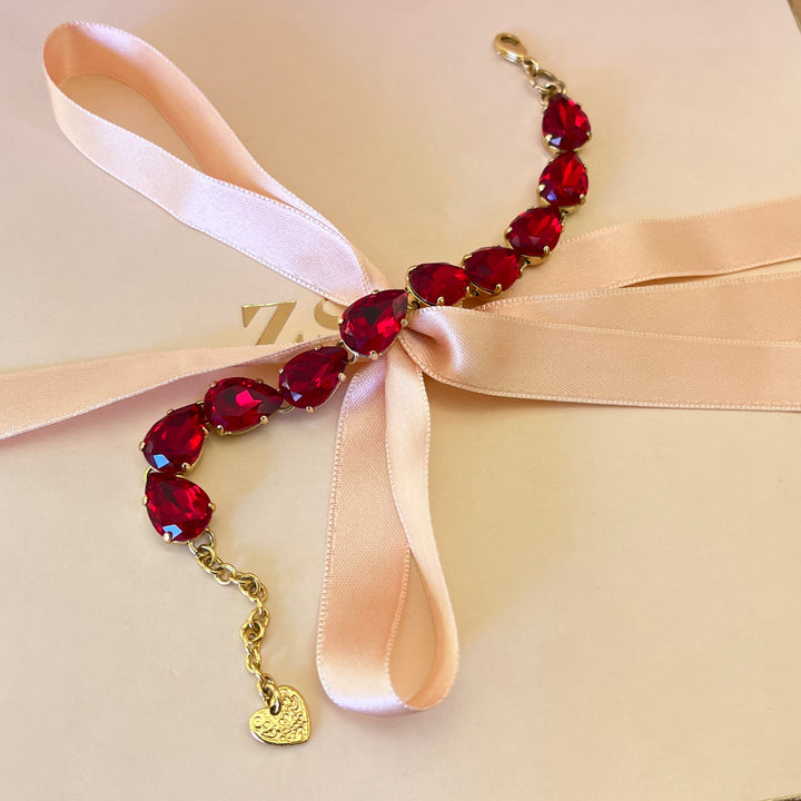 Red Swarovski Crystals bracelet