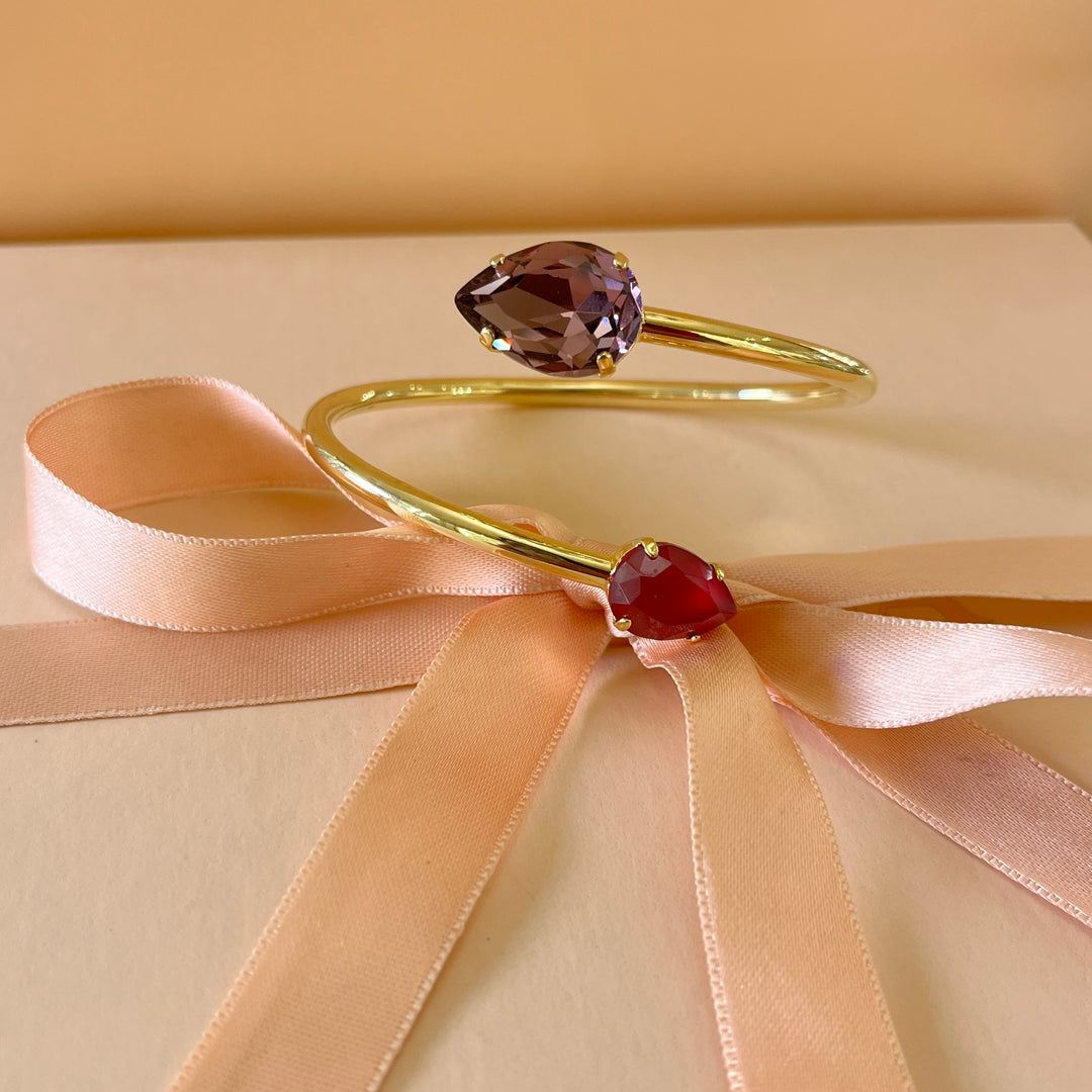 Shades of red and pink Swarovski crystals set